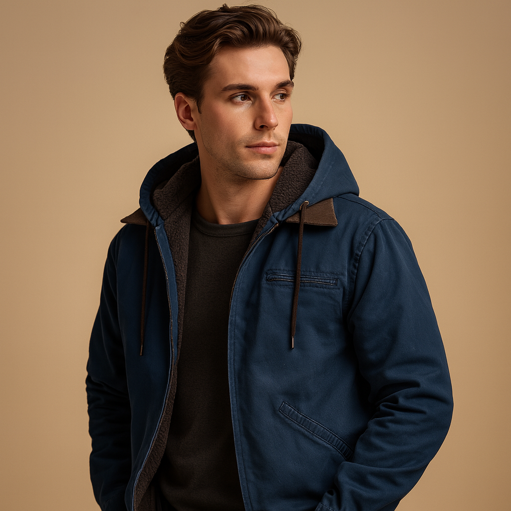 Men’s classic hooded zip up sweatshirt with soft inner lining and relaxed fit, suitable for everyday wear and cooler seasons.