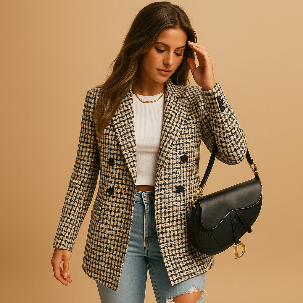 Women’s classic tailored blazer with a shaped fit and modern detailing, ideal for work, formal occasions, and stylish casual looks.