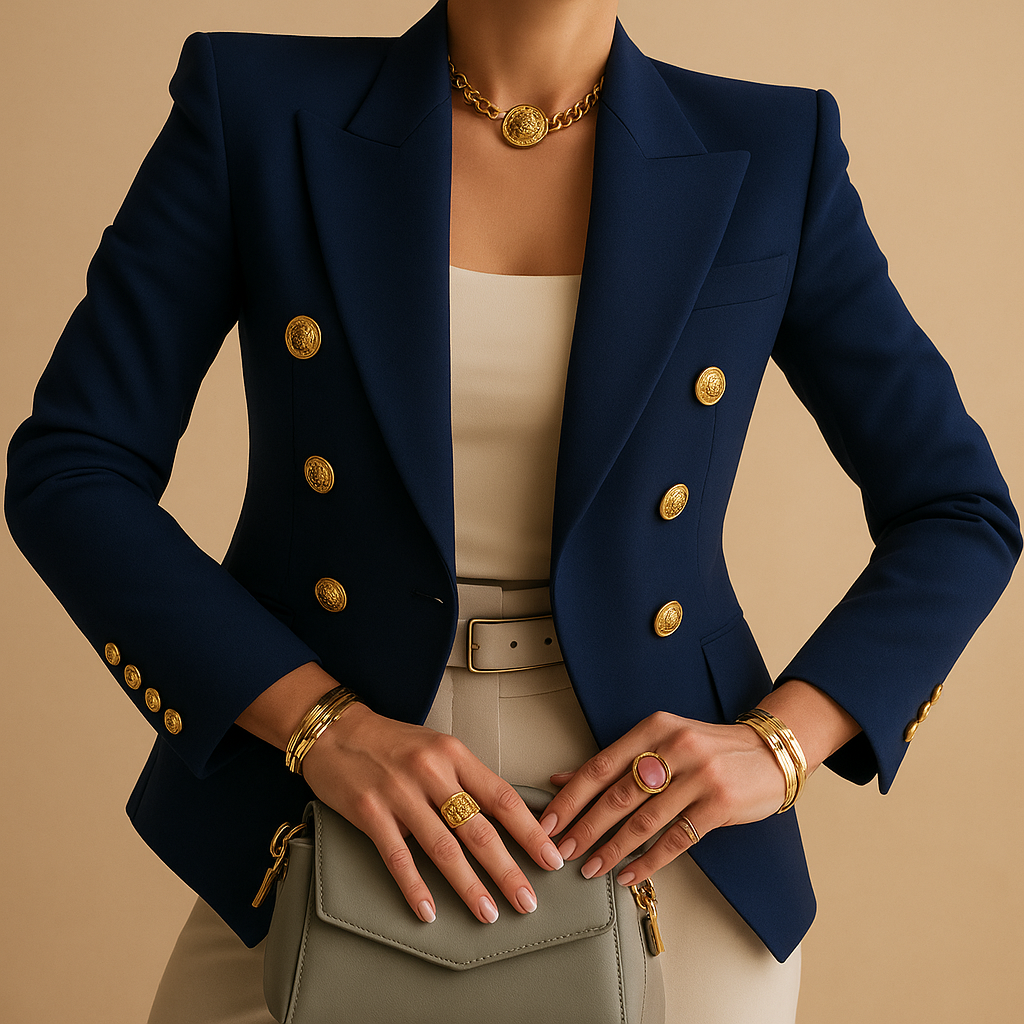 Women’s elegant long blazer with refined detailing and a comfortable fit, ideal for work, meetings, and everyday outfits.