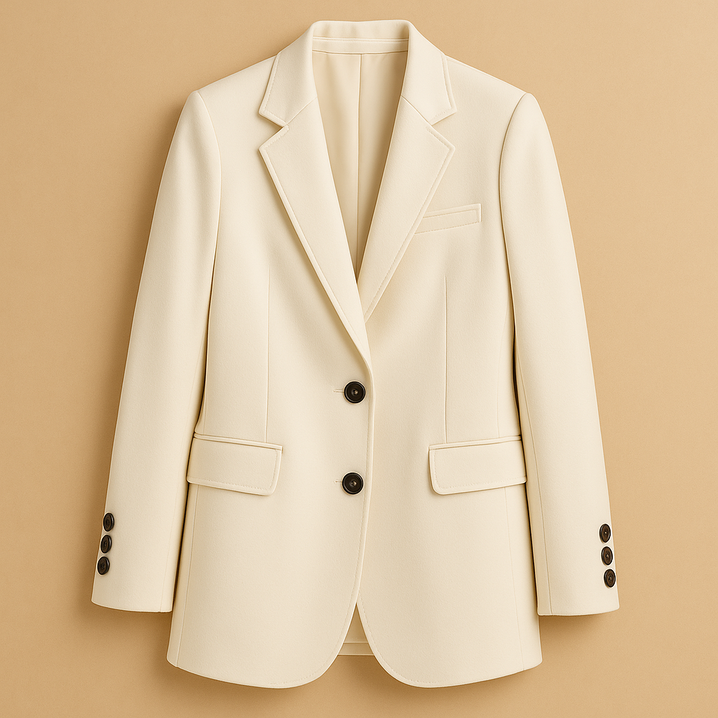 Women’s elegant long blazer with a timeless silhouette and modern details, ideal for both formal occasions and casual wear.