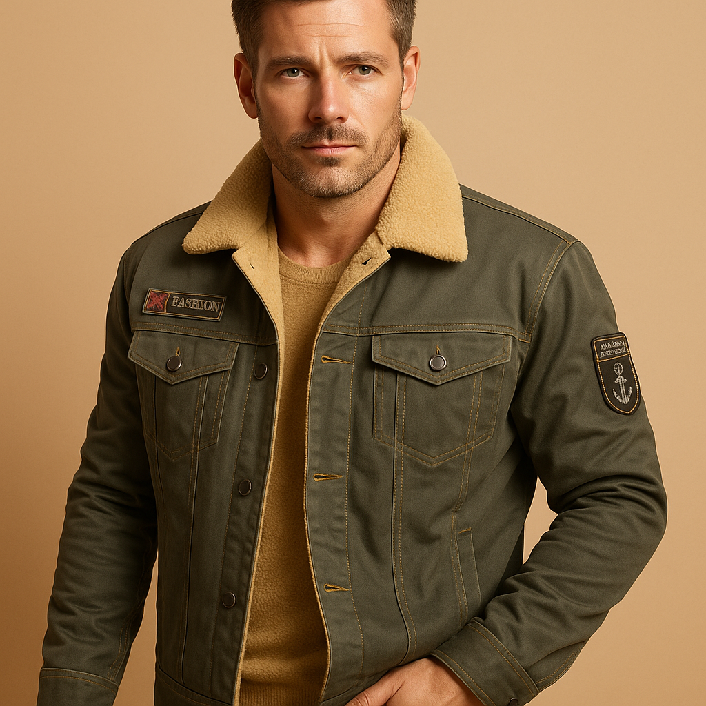 Men’s premium fleece motorcycle jacket with reinforced protection zones, breathable warmth, and a sporty biker design for cold-weather rides.