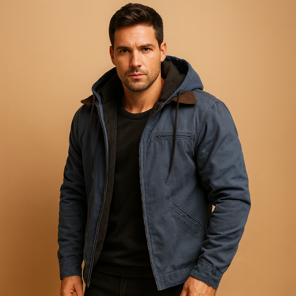 Men’s classic hooded zip up sweatshirt with soft inner lining and relaxed fit, suitable for everyday wear and cooler seasons.