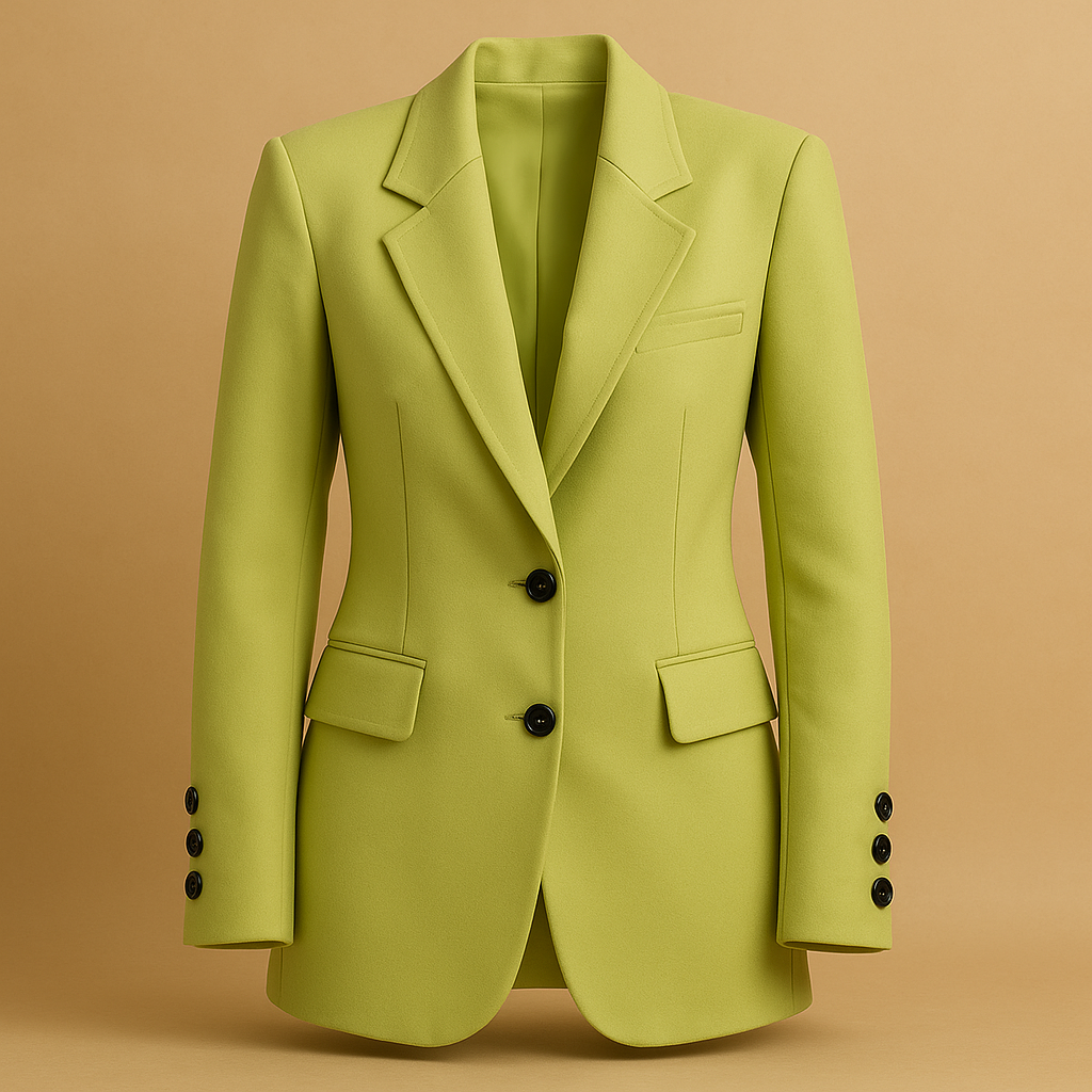 Women’s elegant long blazer with a timeless silhouette and modern details, ideal for both formal occasions and casual wear.