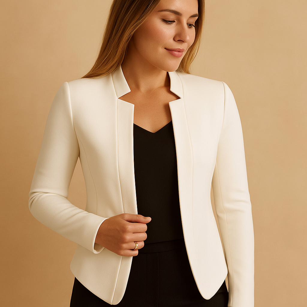 Women’s lightweight blazer with a classic lapel collar and regular fit, perfect for spring and summer business or casual outfits.