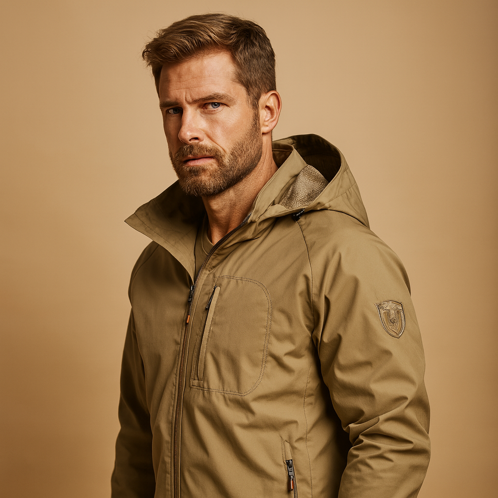 Men’s lightweight summer jacket with breathable fabric and multiple pockets, suitable for outdoor activities and everyday wear.