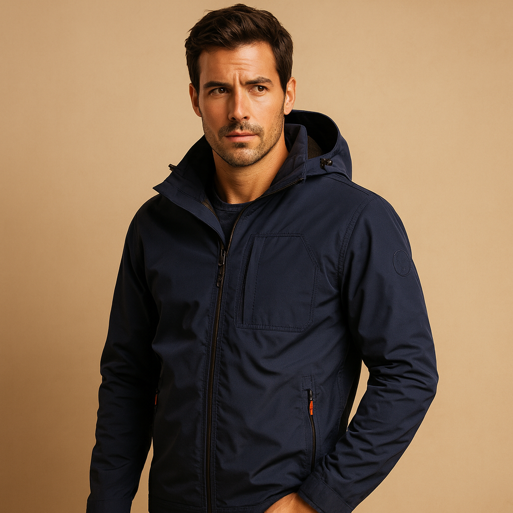 Men’s lightweight summer jacket with breathable fabric and multiple pockets, suitable for outdoor activities and everyday wear.