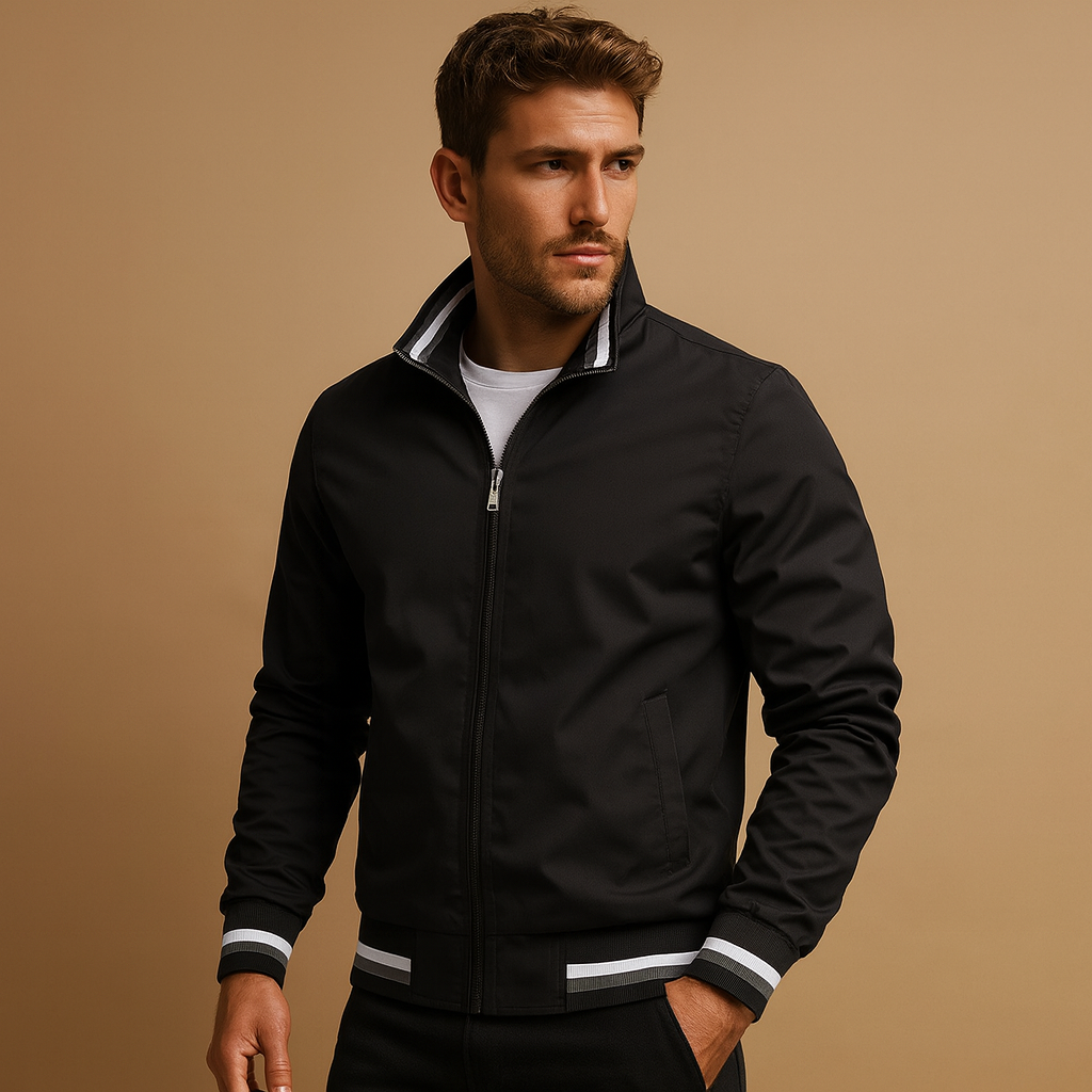 Men’s lightweight summer jacket with breathable fabric and zip closure, suitable for casual and formal wear during warm seasons.
