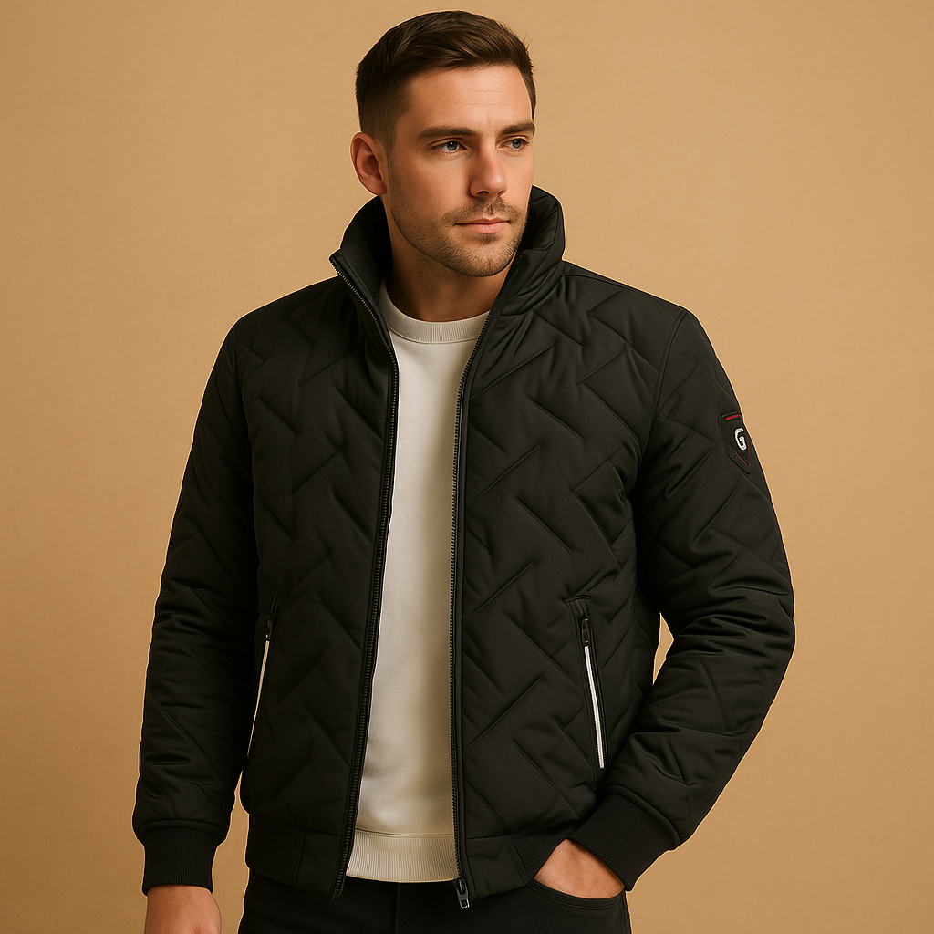 Men’s timeless puffer jacket with quilted construction and practical pockets, suitable for daily wear, outdoor activities, and casual outings in cold weather.